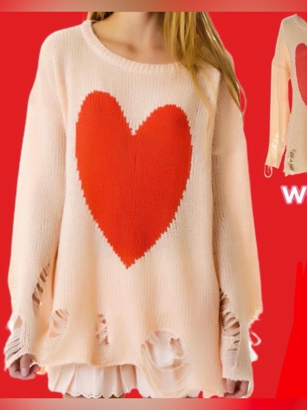 Wildfox Couture White Label Heart Lennon Sweater